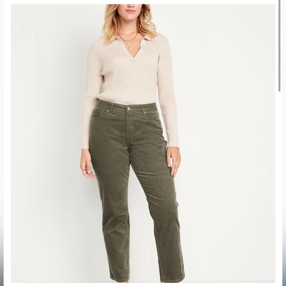 Old Navy High-Waisted OG Straight
Corduroy Ankle Pants Olive Trousers 28W - Picture 2 of 12